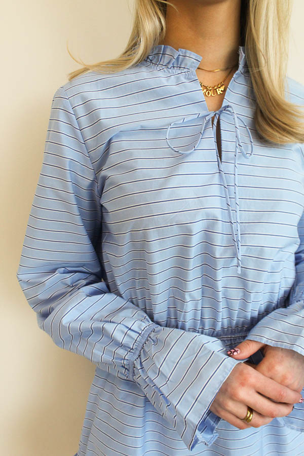 Jurk strepen blauw | Jenna - Afbeelding 3