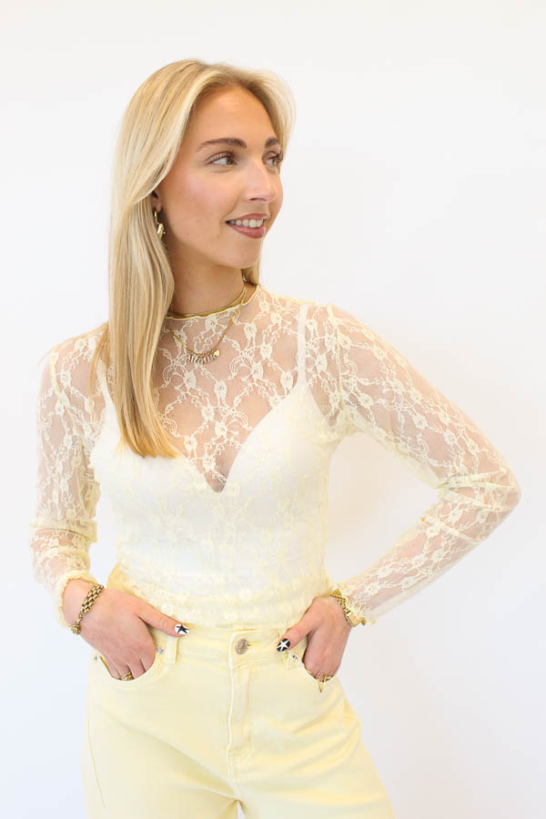 Kanten top geel | Evi