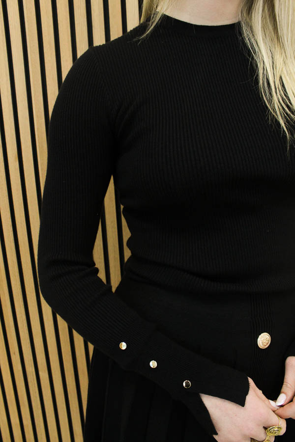 Knitted trui zwart | Lena  - Afbeelding 2