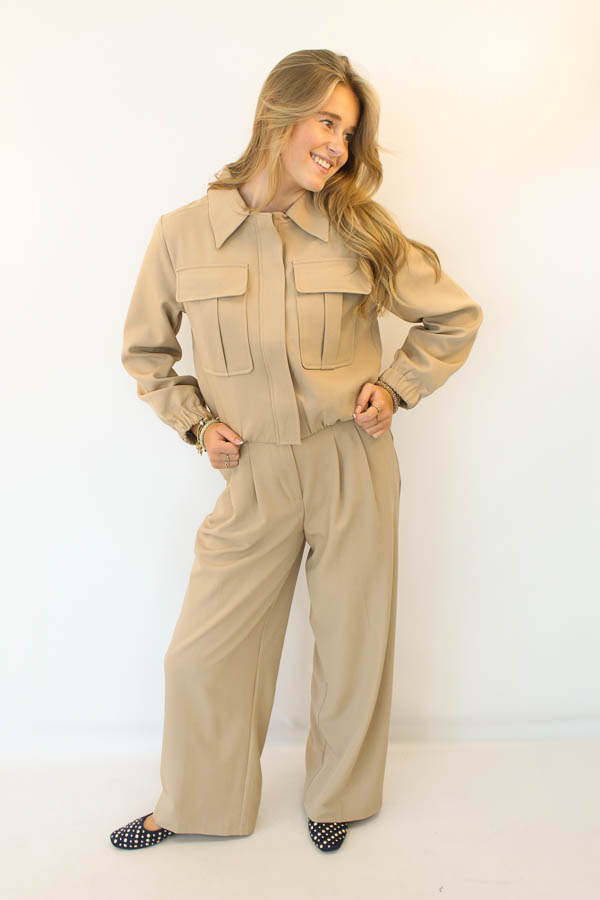 Korte jas camel | Jane - Afbeelding 4