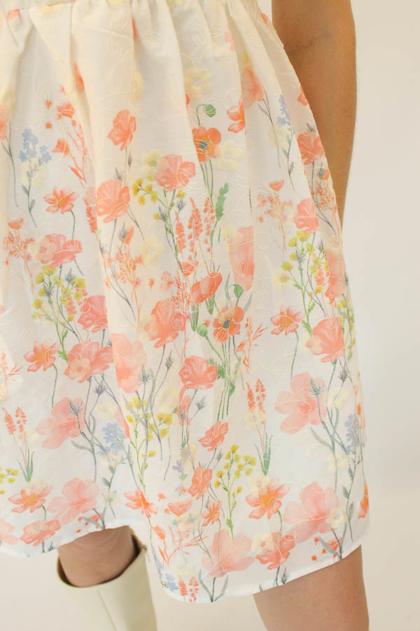 Korte jurk print ecru | Ruby - Afbeelding 4