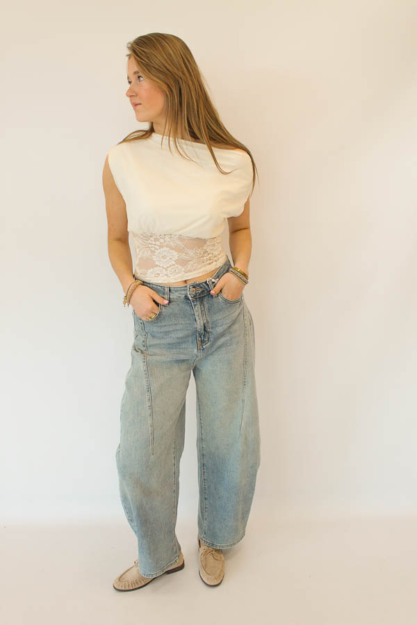 Lace top beige | Juultje