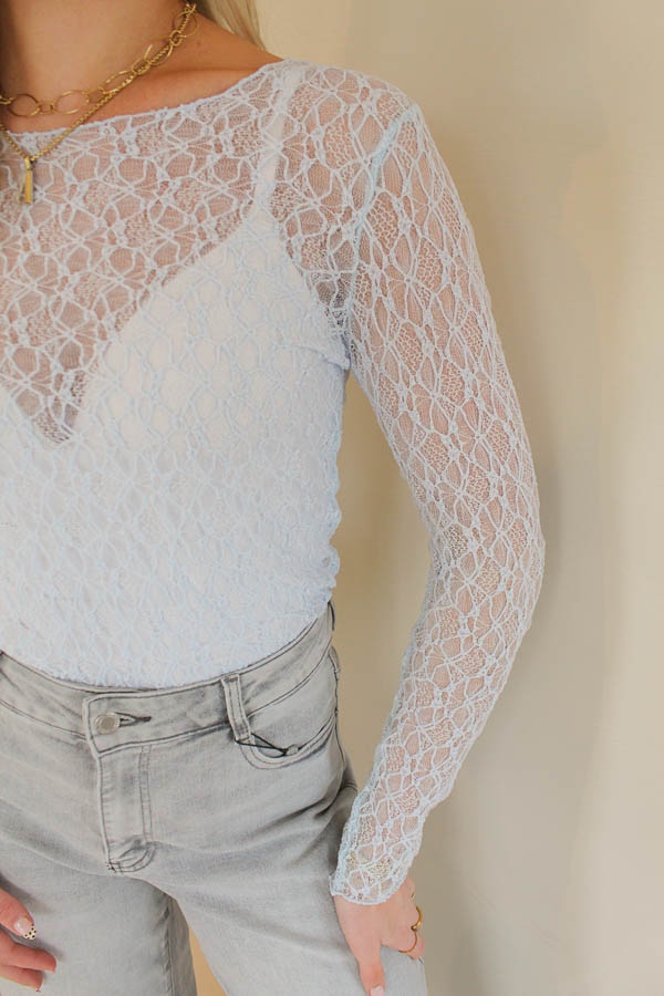 Lace top blauw | Kylie - Afbeelding 2