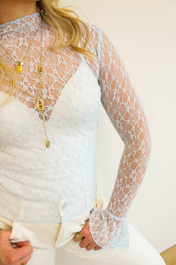 Lace top blauw | Tess - Afbeelding 3