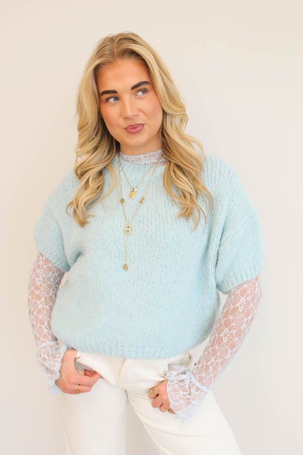 Lace top blauw | Tess - Afbeelding 2