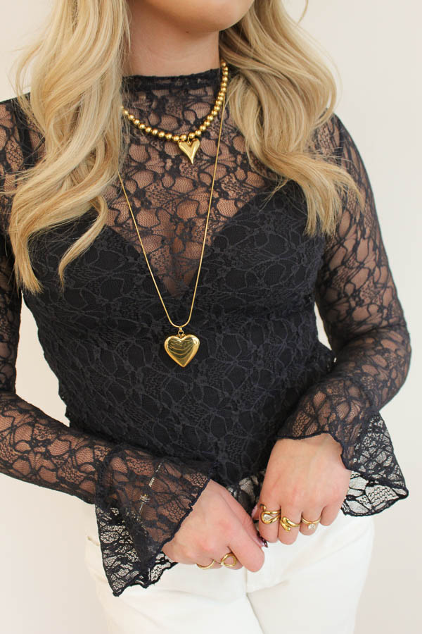 Lange ketting hart goud | Lola