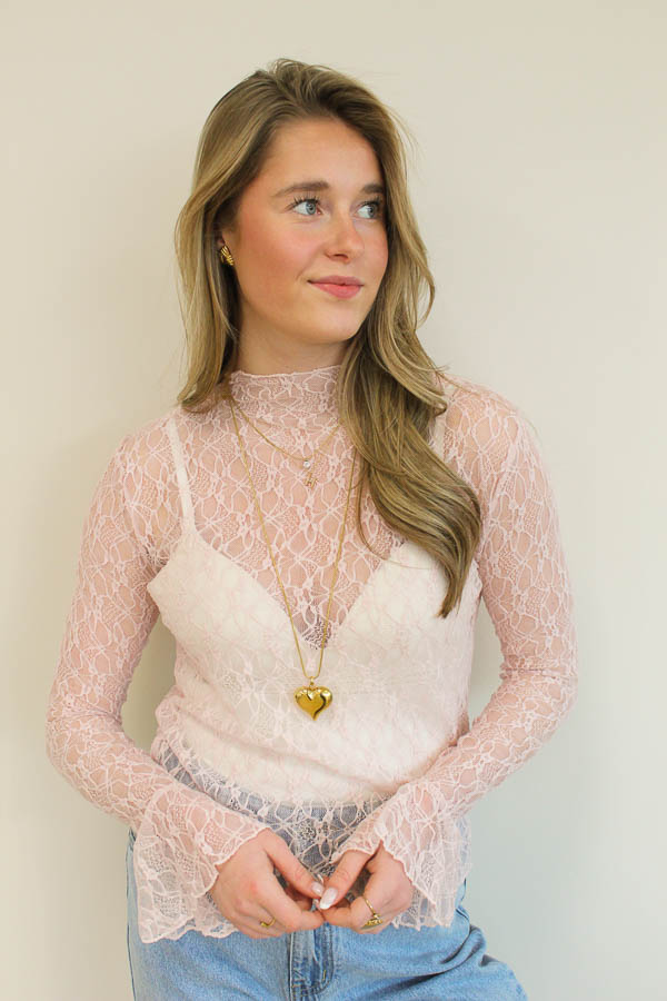 Lace top roze | Tess