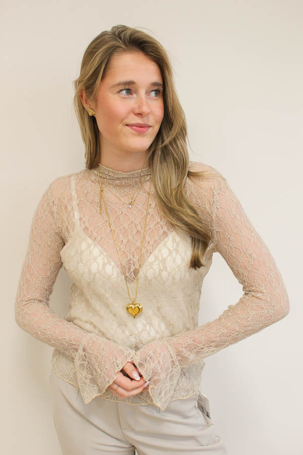 Lace top zand | Tess