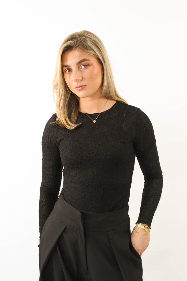 Lace top zwart | Loes