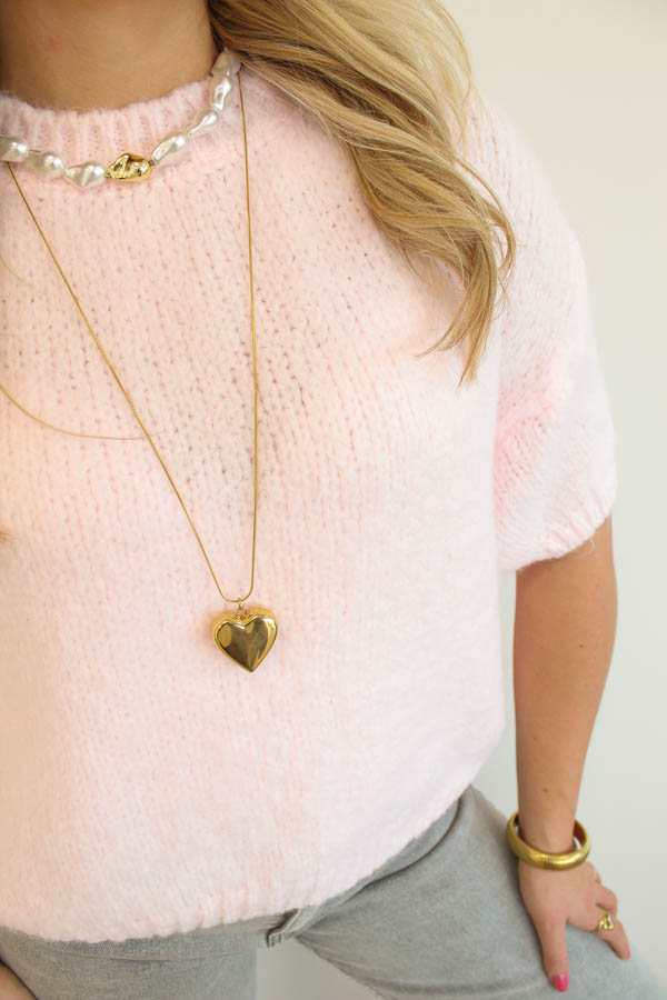 Lange ketting hart goud | Lola - Afbeelding 1