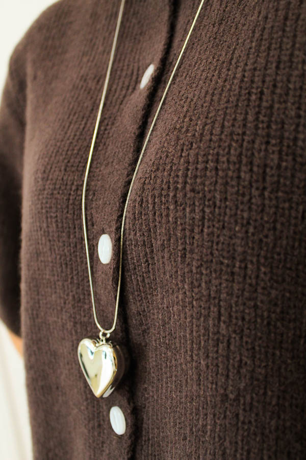 Lange ketting hart zilver | Lola - Afbeelding 2