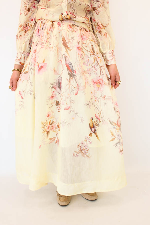 Lange rok print geel | Madee - Afbeelding 2