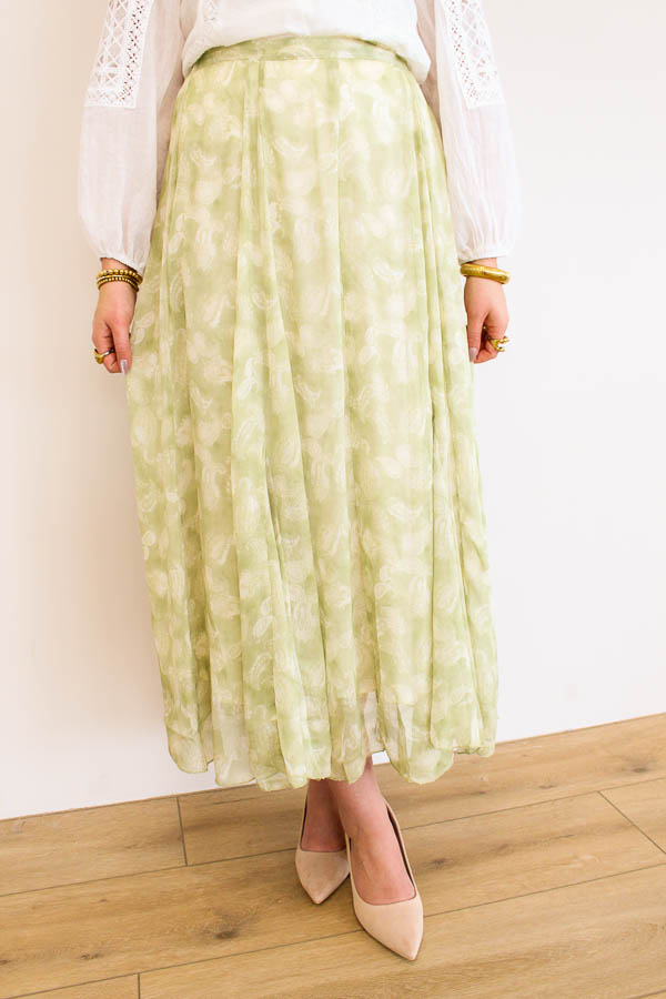 Lange rok print mint | Myla