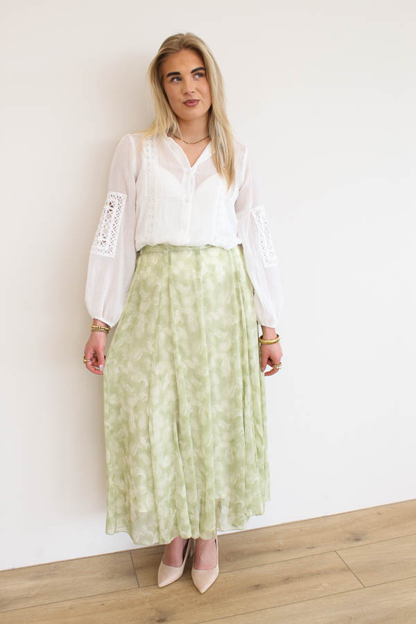 Lange rok print mint | Myla - Afbeelding 2