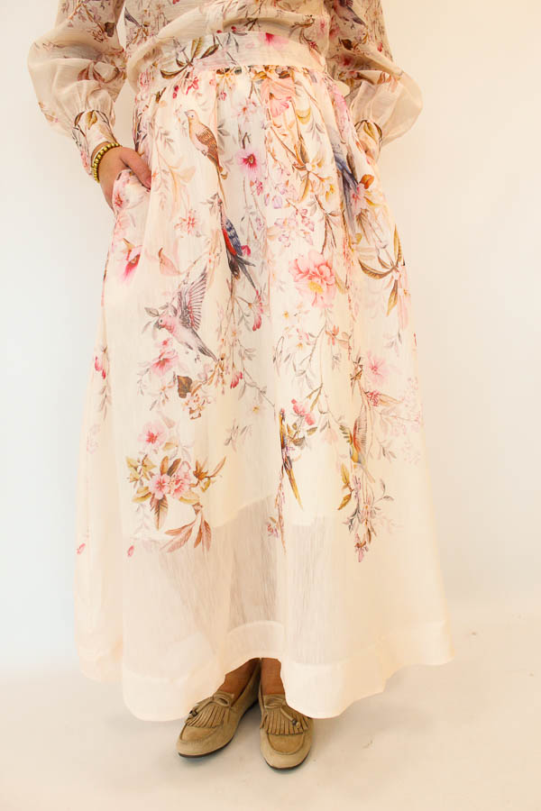 Lange rok print roze | Madee - Afbeelding 2