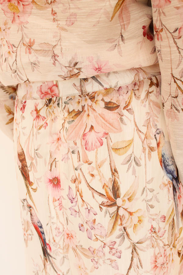 Lange rok print roze | Madee - Afbeelding 3