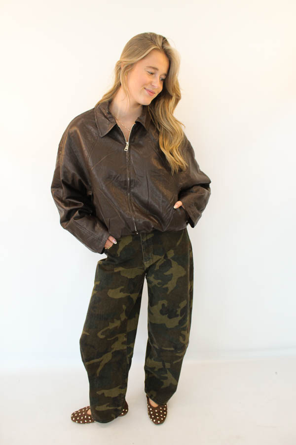 Leatherlook jacket brown | Sophie