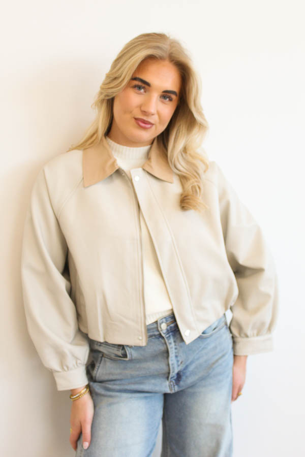 Leatherlook jas beige | Fay