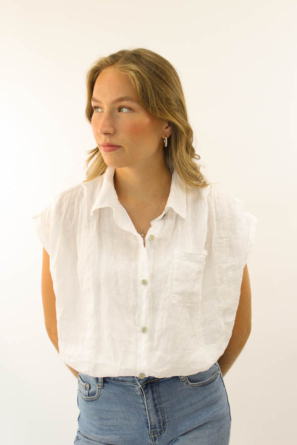 Linnen top wit | Megan