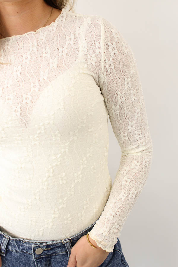 Lace top wit | Loes - Afbeelding 2