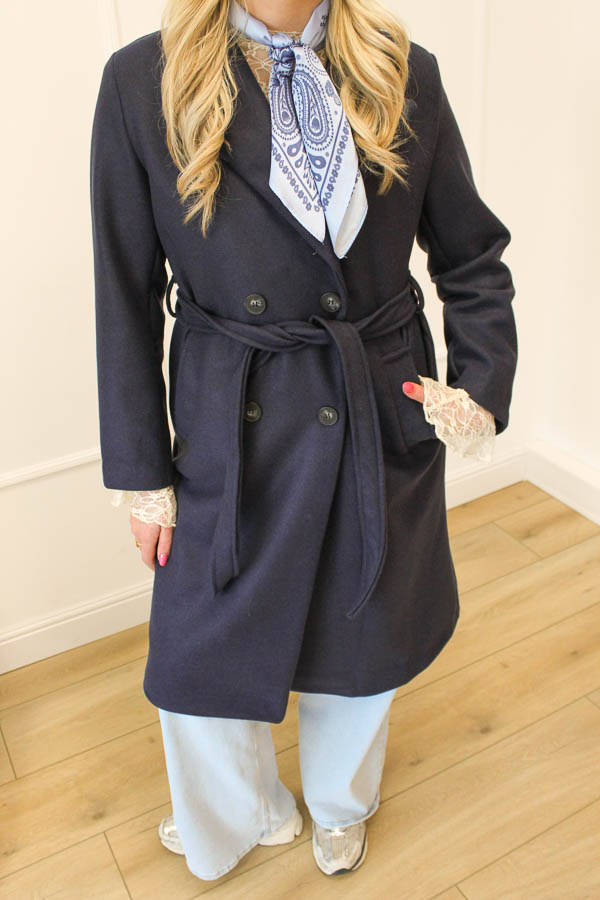 Mantel jas navy | Celine  - Afbeelding 2