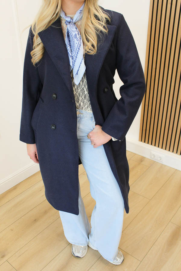 Mantel jas navy | Celine  - Afbeelding 3