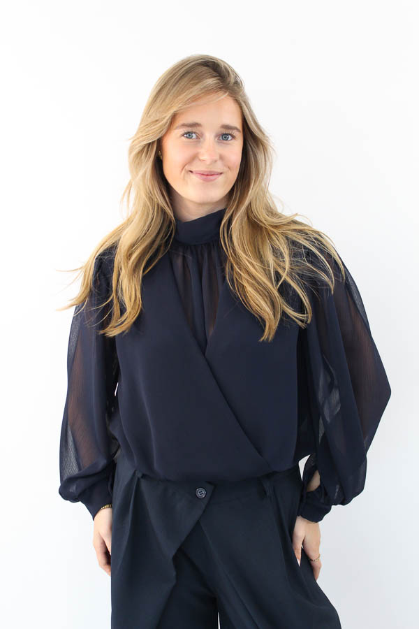 Mesh blouse navy | Filou