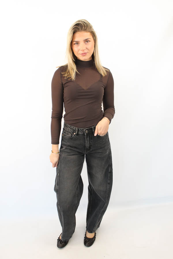 Mesh top bruin | Ziva - Afbeelding 3
