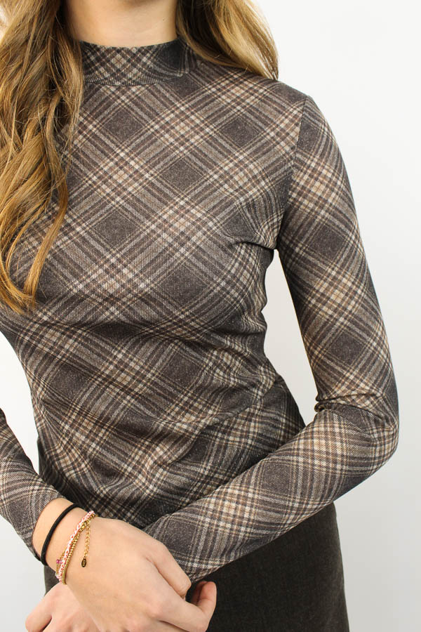 Mesh top ruiten grijs | Fajah  - Afbeelding 3