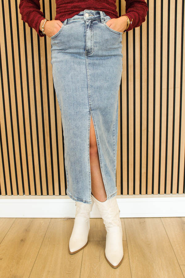 Midi spijkerrok blauw | Rosi