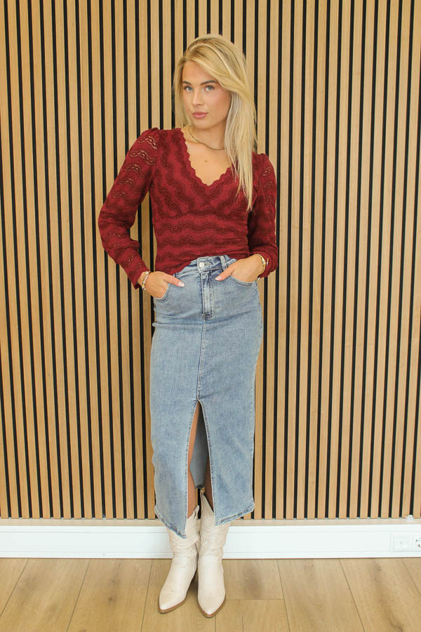 Midi spijkerrok blauw | Rosi - Afbeelding 2