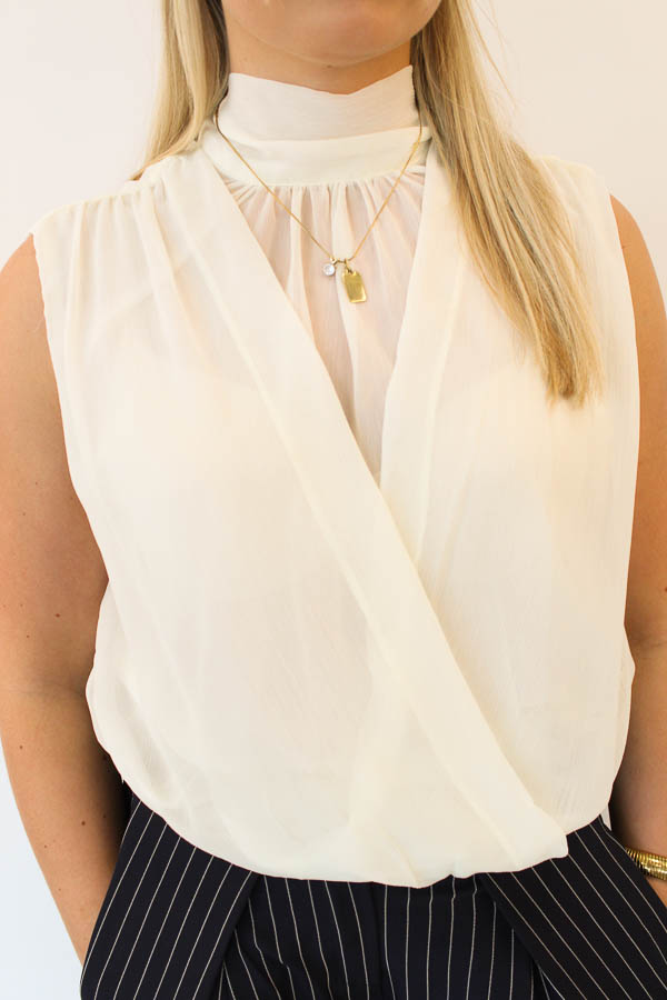 Mouwloos top beige | Lizzy - Afbeelding 3