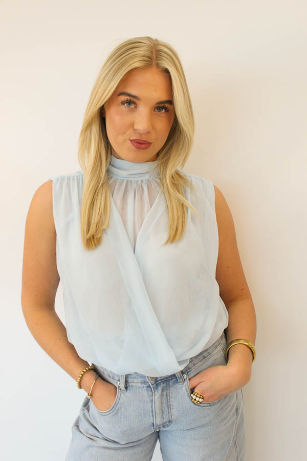 Mouwloos top blauw | Lizzy
