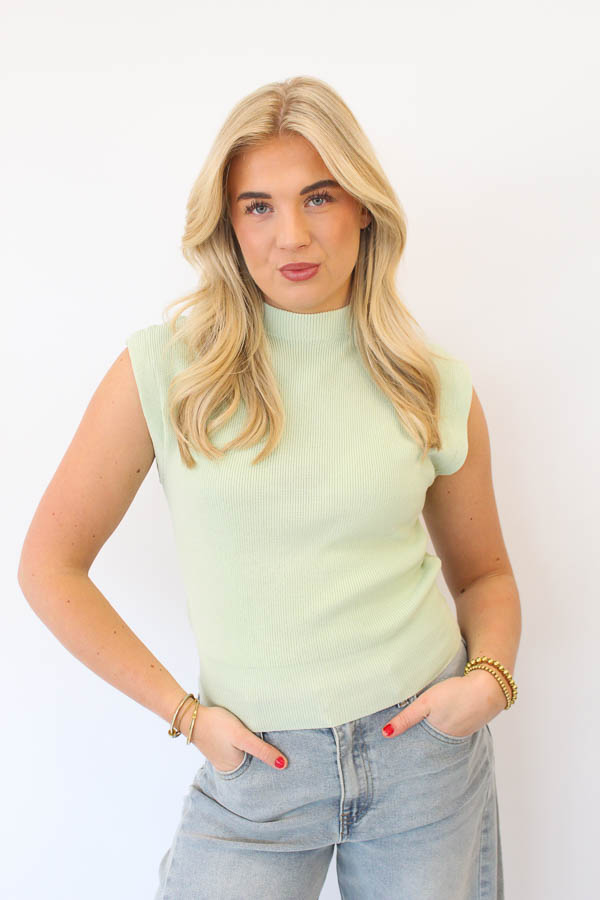 Mouwloos top mint | Brigit