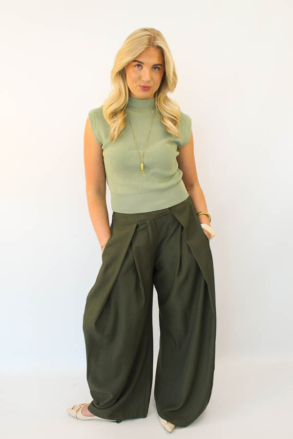 Mouwloos top pistache | Brigit  - Afbeelding 3