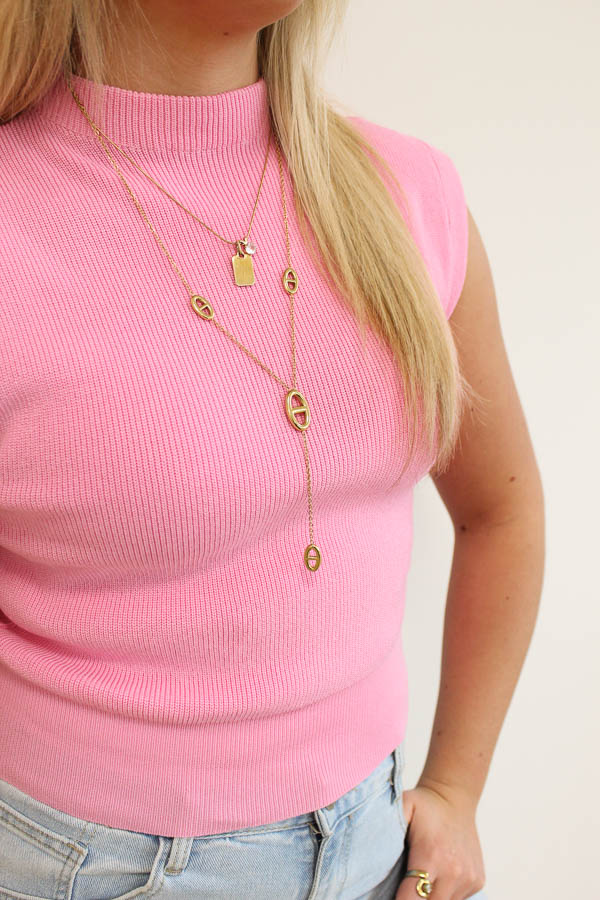 Mouwloos top roze | Brigit - Afbeelding 2