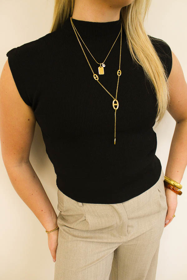 Mouwloos top zwart | Brigit - Afbeelding 2