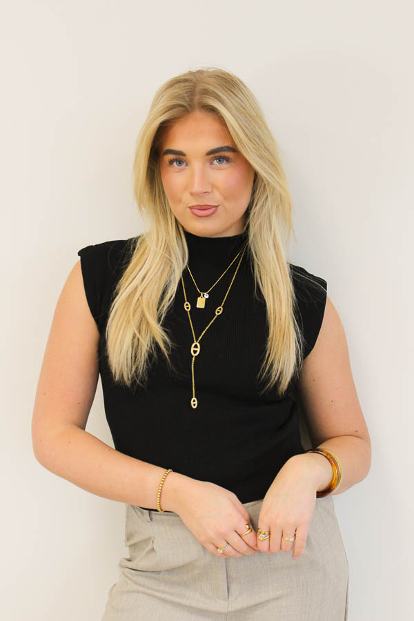 Mouwloos top zwart | Brigit