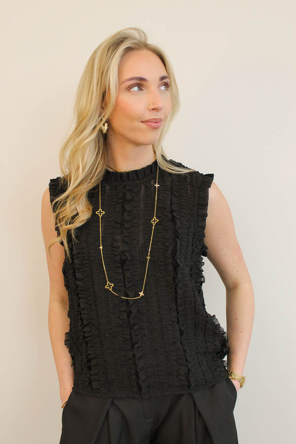 Mouwloos top zwart | Floor