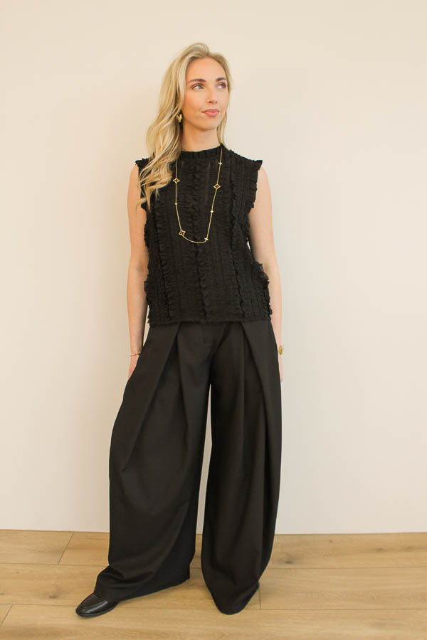 Mouwloos top zwart | Floor - Afbeelding 3