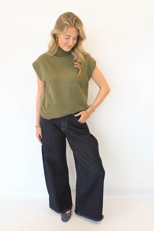Mouwloos trui khaki | Lonneke - Afbeelding 3