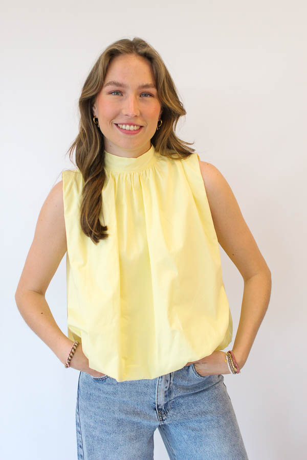 Mouwloze blouse top geel | Roxy