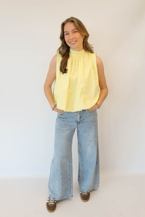 Mouwloze blouse top geel | Roxy - Afbeelding 2