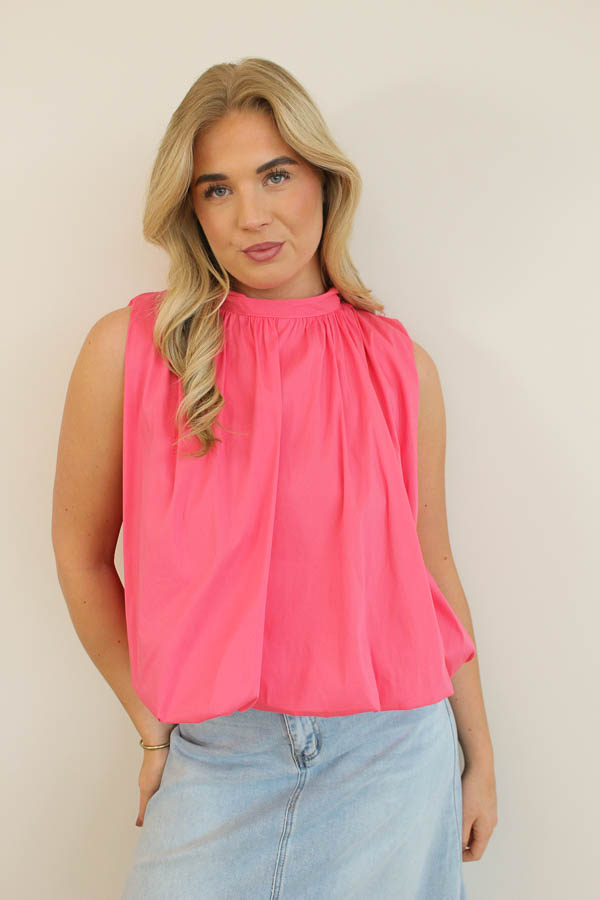 Mouwloze blouse top koraal | Eve