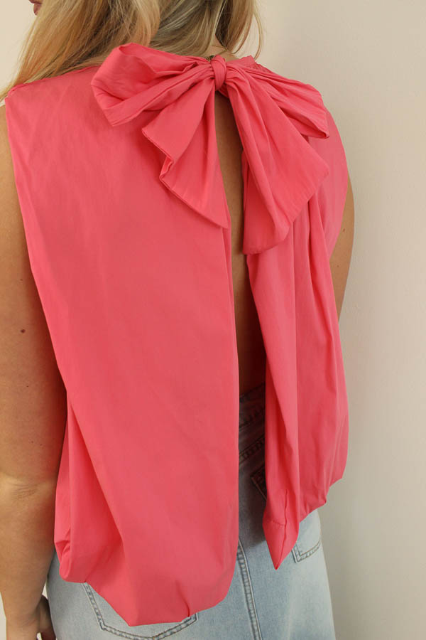 Mouwloze blouse top koraal | Eve - Afbeelding 2