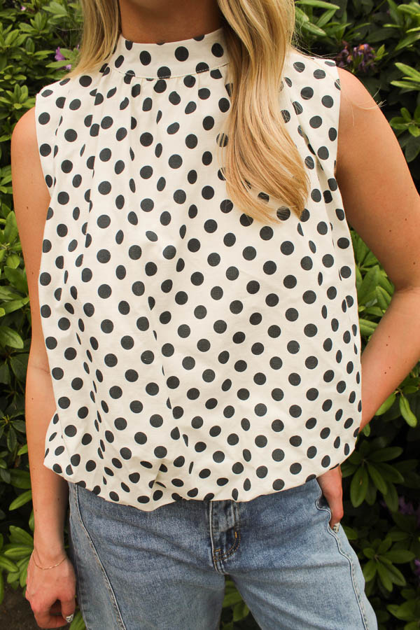 Mouwloze blouse top navy | Jara - Afbeelding 3