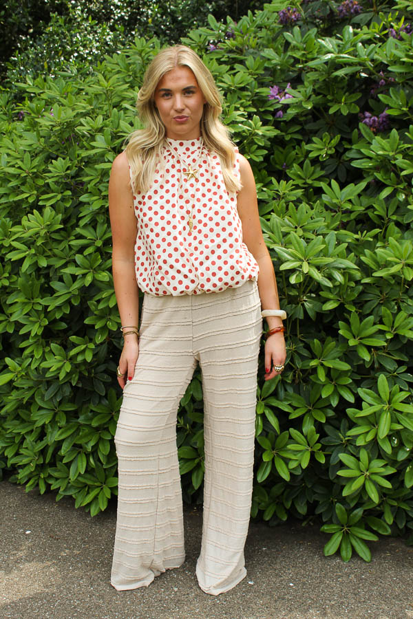 Mouwloze blouse top rood | Jara - Afbeelding 2