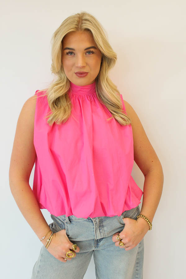 Mouwloze blouse top roze | Roxy