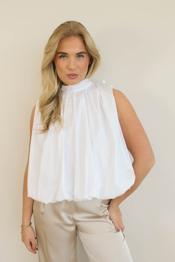 Mouwloze blouse top wit | Eve