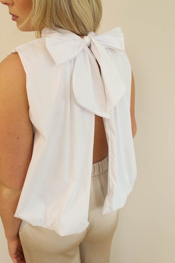 Mouwloze blouse top wit | Eve - Afbeelding 2